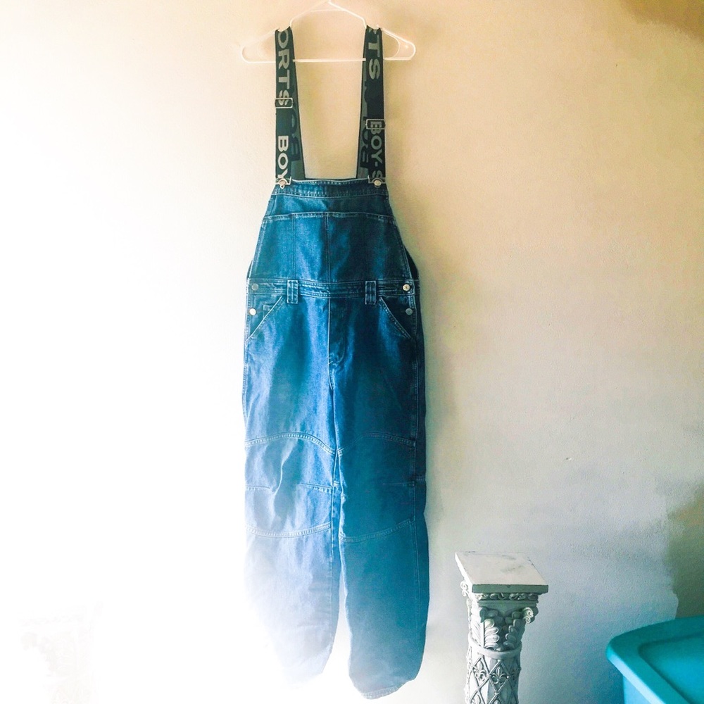 C. Boy overalls bib large medium dark EuC L
